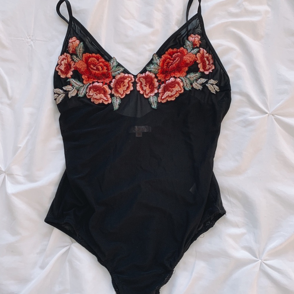 Flower mesh bodysuit